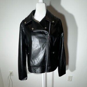 NWOT Vince Camuto Black Faux Leather Jacket - Size Medium